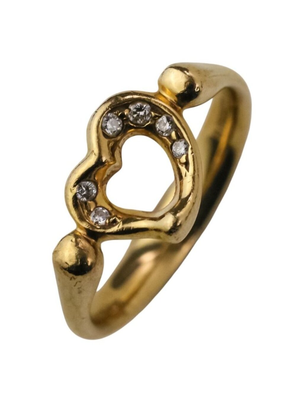Tiffany & Co Diamond Open Heart Ring Gold